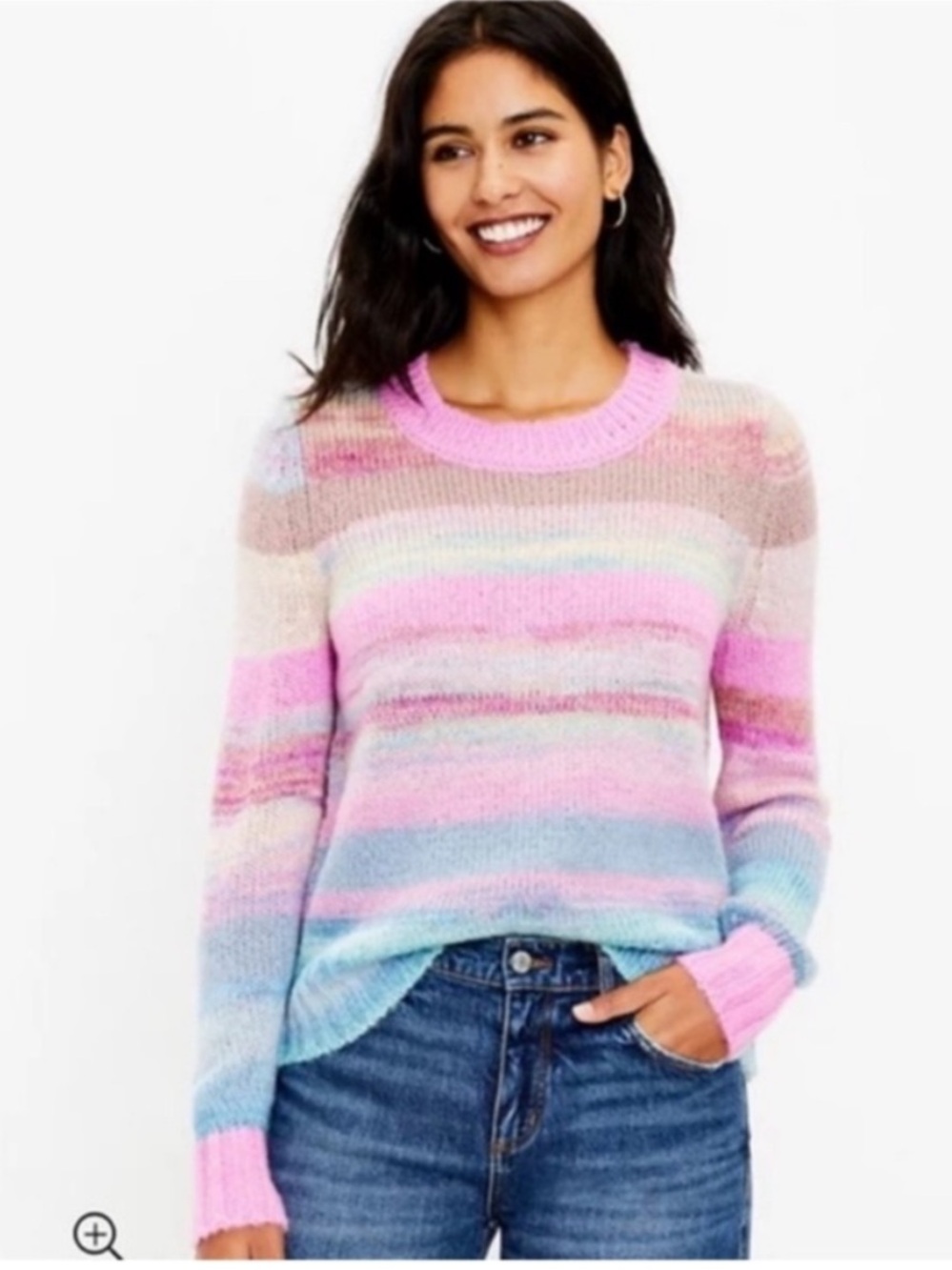 LOFT Boho Rainbow Space-dye Knit Sweater. SP. NWT.